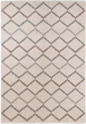 Brązowo kremowy pluszowy dywan premium, wzór boho Mint Rugs Etemal 80x150 cm