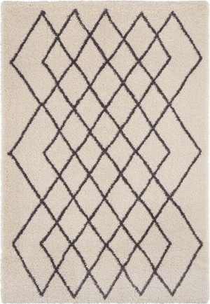 Szaro kremowy gruby dywan shaggy do salonu,wzór boho Mint Rugs Touch 200x290cm