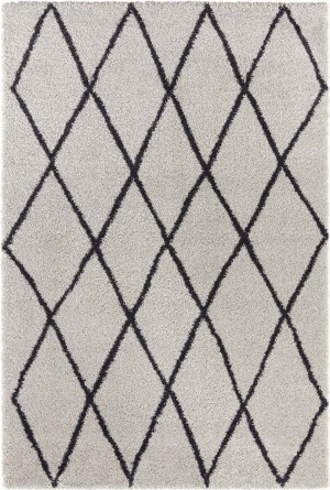 Srebrno czarny gruby dywan shaggy do salonu,wzór boho Elle Decor Abbe 160x230cm