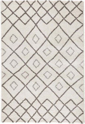 Kremowo beżowy gruby dywan shaggy,dywan do salonu, wzór boho Mint Rugs Maison 160x230 cm