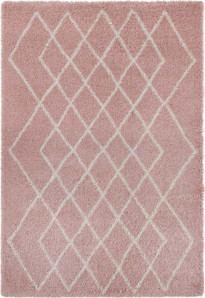 Różowo kremowy gruby dywan shaggy do salonu,wzór boho Mint Rugs Touch 120x170 cm