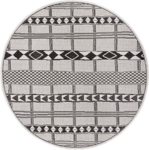 Dywan okrągły płasko tkany wzór BOHO, Tapeso 120cm
