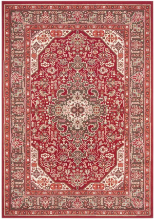 Klasyczny,tradycyjny czerwono kremowy dywan do salonu Nouristan 200x290cm