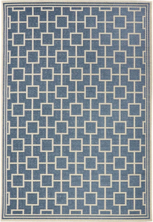 Niebiesko-beżowy dywan sznurkowy,płasko tkany, zewnętrzno wewnętrzny Hanse Home Botany 120x170cm