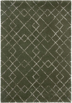 Zielony gruby dywan do salonu Shaggy Mint Rugs Archer BOHO 200x290cm