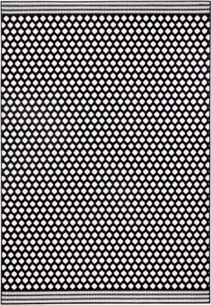 Nowoczesny kremowo czarny dywan do salonu,miękki włos wzór Zala Living 160x230cm