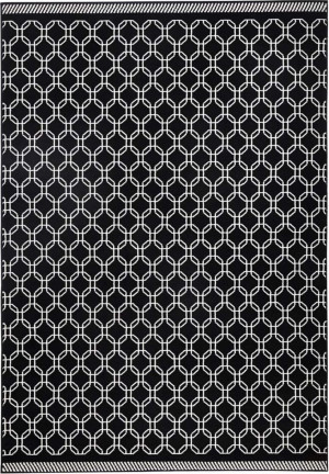 Nowoczesny kremowo czarny dywan do salonu,miękki włos wzór Zala Living 160x230cm