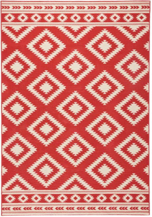 Nowoczesny kremowo czerwony dywan do salonu,miękki włos wzór Hanse Home 160x230cm
