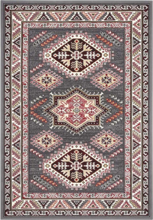 Tradycyjny kremowo szary dywan do salonu,miękki włos wzór Nouristan 160x230cm
