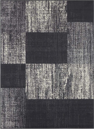 Nowoczesny szaro czarny dywan do salonu z miękkim krótkim włosem Tapeso 180x260cm