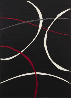 Nowoczesny czarny dywan do salonu z miękkim krótkim włosem Tapeso 180x260cm