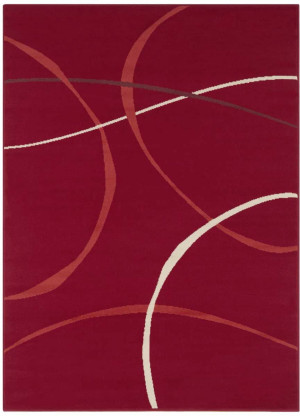 Nowoczesny czerwony dywan do salonu z miękkim krótkim włosem Tapeso 180x260cm