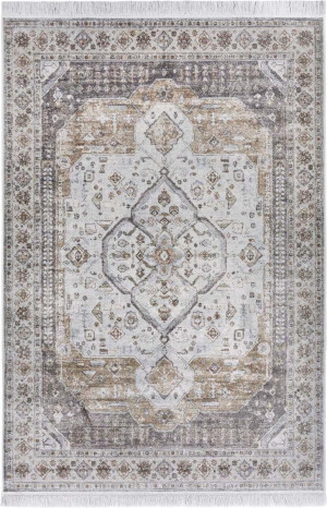 Dywan 95x140 do salonu,tradycyjny klasyczny wzór brązowo kremowy Elle Decor Tabriz Madiha