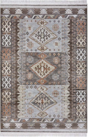 Dywan 95x140 do salonu,tradycyjny klasyczny wzór brązowo szary Elle Decor Ama