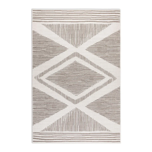Dywan na taras 120x170cm ,kremowo beżowy dwustronny, sznurkowy Elle Decor Rhombus