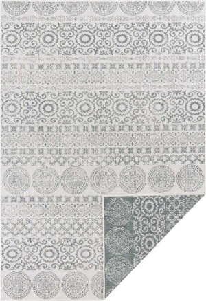 Dywan na taras 240x340cm zewnętrzno wewnętrzny,dwustronny zielono kremowy Tapeso