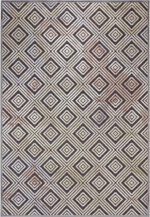 Dywan nowoczesny 120x170cm do salonu,granatowo beżowy z wiskozy, efekt 3D Elle Decor Issere