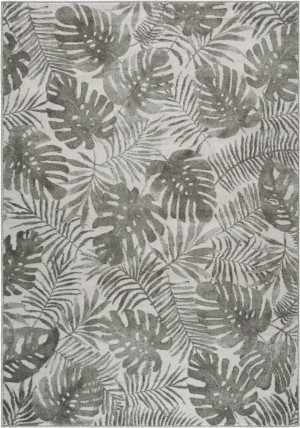 Kremowo zielony dywan do salonu,wzór liść monstera 120x170cm Elle Decor