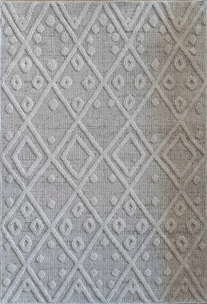 Dywan sznurkowy 200x290cm ,pętelkowy szaro kremowy dywan w stylu boho EVEL