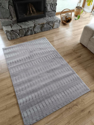 Dywan nowoczesny pluszowy, kolor szary 120x170cm z krótkim miękkim włosiem.