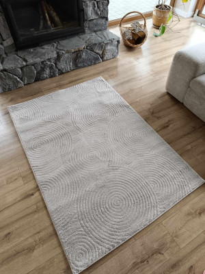 Dywan nowoczesny pluszowy, kolor beżowy 120x170cm z krótkim miękkim włosiem