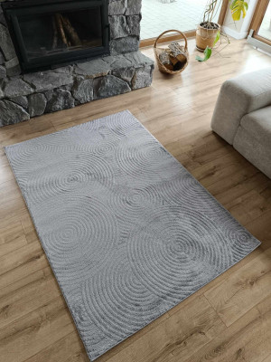 Dywan nowoczesny pluszowy, kolor szary 120x170cm z krótkim miękkim włosiem.