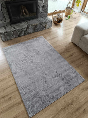Dywan nowoczesny pluszowy, kolor szary 160x230cm z krótkim miękkim włosiem.