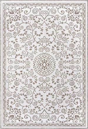 Dywan beżowo kremowa, zewnętrzno-wewnętrzny, sznurkowy, płasko tkany, dwustronny 80x150 cm Bougari Leyte
