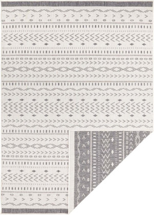 Dywan dwustronny,zewnętrzno-wewnętrzny NORTHRUGS/Bougari KUBA- szaro kremowy 160x230 cm dywan sznurkowy
