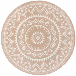 Dywan okrągły HANSE HOME MANDALA , nowoczesny wzór orientalny, różowo kremowy ø 140 cm