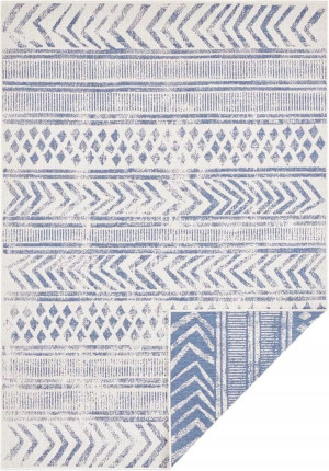 Dywan Northrugs Bougari - BIRI niebiesko kremowy dywan,dwustronny, zewnętrzno-wewnętrzny 200x290 cm