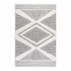 Dywan 80x150cm ELLE DECOR GEMINI - , szaro kremowy, dwustronny ,płasko tkany,zewnętrzno-wewnętrzny