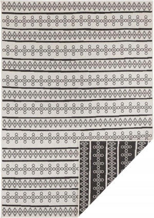 Dywan Northrugs Bougari -MADEIRA, czarno kremowy chodnik dwustronny 80x350cm