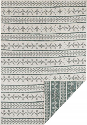 Dywan Northrugs Bougari -MADEIRA, zielono kremowy chodnik dwustronny 80x350cm