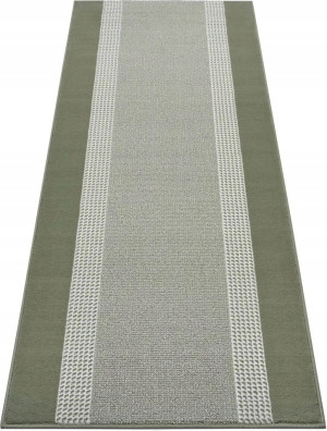 Nowoczesny chodnik 80x250cm,HANSE HOME ,do przedpokoju-na korytarz z krótkim miękkim włosem,zielono kremowy kolor