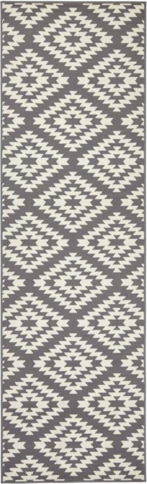 Nowoczesny chodnik 80x250cm,HANSE HOME ,do przedpokoju-na korytarz z krótkim miękkim włosem,szaro kremowo kolor