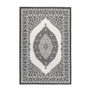Dywan 80x150cm ELLE DECOR MERGE- , szaro kremowy, dwustronny ,płasko tkany,zewnętrzno-wewnętrzny