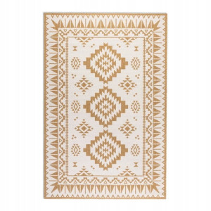Dywan 80x150cm ELLE DECOR GEMINI- , żółto kremowy, dwustronny ,płasko tkany,zewnętrzno-wewnętrzny