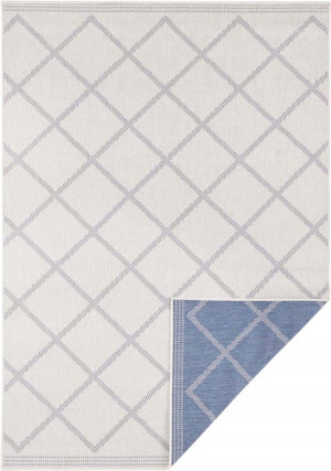 Dywan 80x150cm BOUGARI CORSICA- , niebiesko kremowy, dwustronny ,płasko tkany,zewnętrzno-wewnętrzny