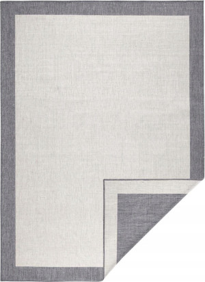 Dywan 80x150cm NORTHRUGS PANAMA- , szaro kremowy, dwustronny ,płasko tkany,zewnętrzno-wewnętrzny