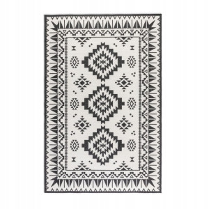 Dywan zewnętrzno-wewnętrzny na taras,dwustronny ,sznurkowy ELLE DECOR GEMINI, czarno kremowy 120x170 cm