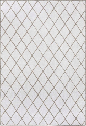 Dywan dwustronny,zewnętrzno-wewnętrzny NORTHRUGS/BOUGARI MALAGA- beżowo kremowy 160x230 cm dywan sznurkowy, płasko tkany
