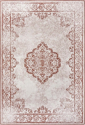Dywan dwustronny,zewnętrzno-wewnętrzny NORTHRUGS/BOUGARI CEBU- brązowo kremowy 160x230 cm dywan sznurkowy, płasko tkany
