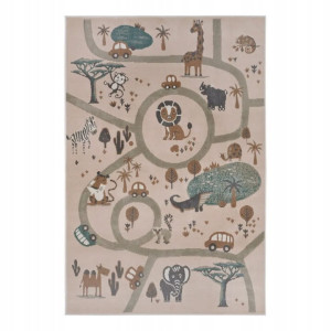 Dywan dziecięcy 160x235cm Hanse Home, beżowy dywan z motywem safari