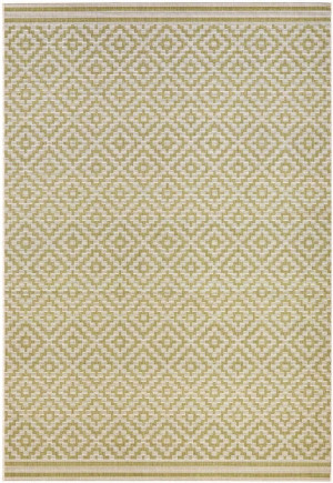 Dywan na taras 160x230cm- NORTHRUGS Raute ,kremowo zielony dywan zewnętrzno-wewnętrzny, płasko tkany typu sizal
