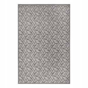 Dywan na taras 155x235cm- HANSE HOME CLYDE ,szaro kremowy dywan zewnętrzno-wewnętrzny, płasko tkany typu sizal