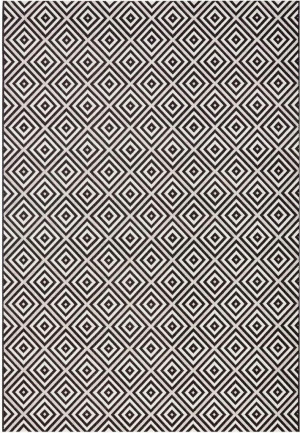 Dywan na taras 80x150cm- Northrugs KARO ,czarno kremowy dywan zewnętrzno-wewnętrzny, płasko tkany typu sizal