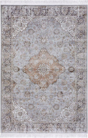 Dywan do salonu 95x140cm, tradycyjny klasyczny wzór, ELLE DECOR Keshan Derya beżowo kremowo błękitny