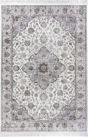 Dywan do salonu 95x140cm, tradycyjny klasyczny wzór, ELLE DECOR Keshan Derya kremowo szary