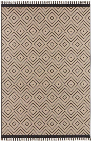 Dywan na taras 80x150cm-HANSE HOME FJORD beżowo czarny dywan zewnętrzno-wewnętrzny, płasko tkany typu siza